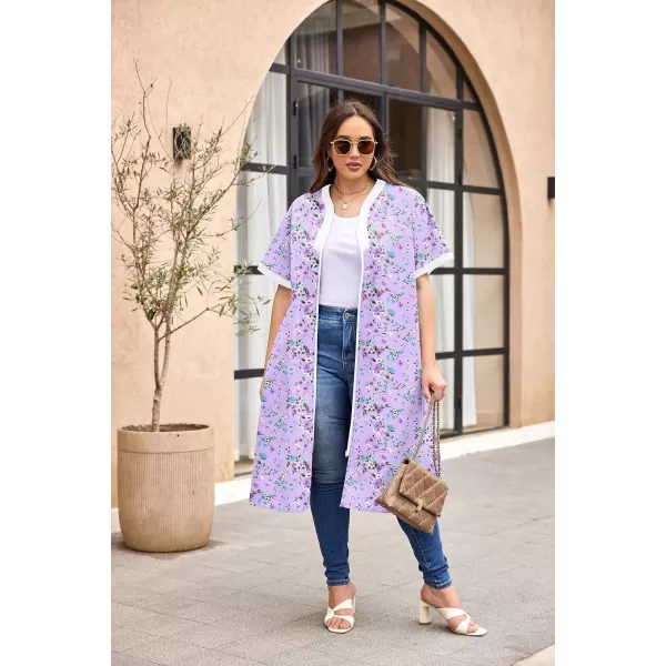 Ekouaer Housecoat Women Zipper Front Duster Robe Short Sleeve Lounger Housedress Pockets Nightgown Casual Nights SXXXLPat19