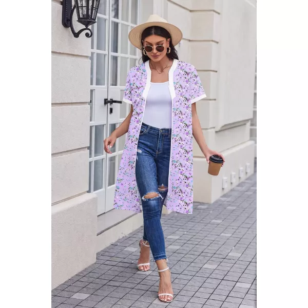Ekouaer Housecoat Women Zipper Front Duster Robe Short Sleeve Lounger Housedress Pockets Nightgown Casual Nights SXXXLPat19