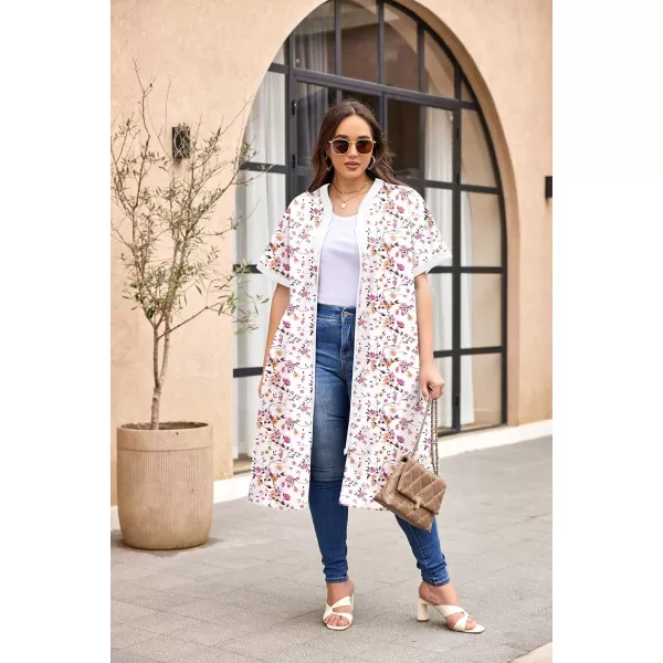 Ekouaer Housecoat Women Zipper Front Duster Robe Short Sleeve Lounger Housedress Pockets Nightgown Casual Nights SXXXLPat20