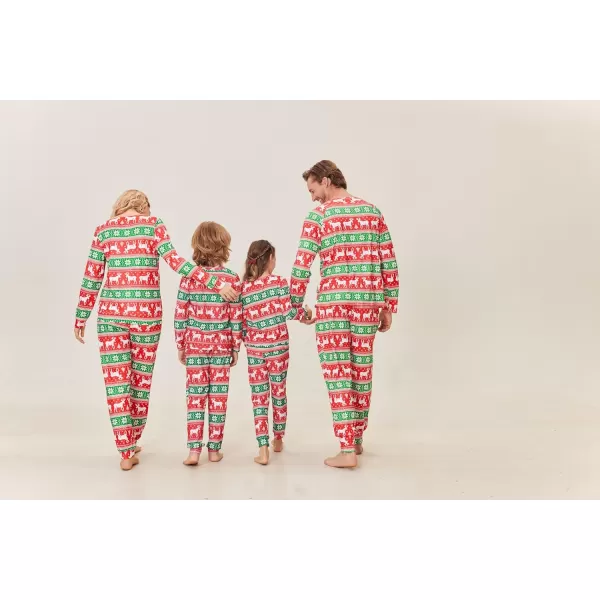 Ekouaer Matching Christmas Family Pajamas Sets Couples Xmas Holiday Pjs for Women Men Boys and GirlsKids Green Red Elk