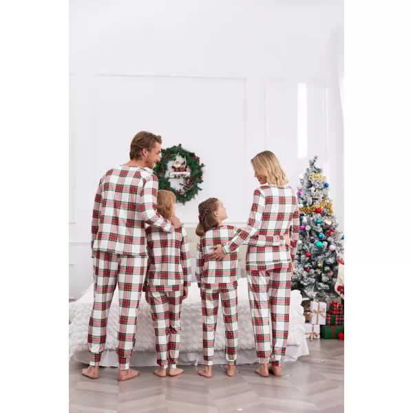 Ekouaer Matching Christmas Family Pajamas Sets Couples Xmas Holiday Pjs for Women Men Boys and GirlsKids Green Red Plaid