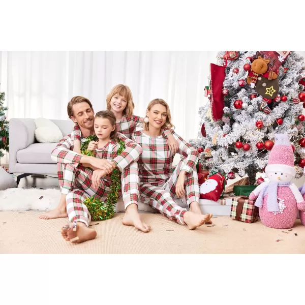 Ekouaer Matching Christmas Family Pajamas Sets Couples Xmas Holiday Pjs for Women Men Boys and GirlsKids Green Red Plaid