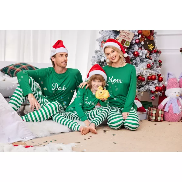 Ekouaer Matching Christmas Family Pajamas Sets Couples Xmas Holiday Pjs for Women Men Boys and GirlsKids Green Stripes