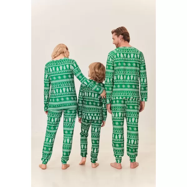 Ekouaer Matching Christmas Family Pajamas Sets Couples Xmas Holiday Pjs for Women Men Boys and GirlsKids Green Tree2