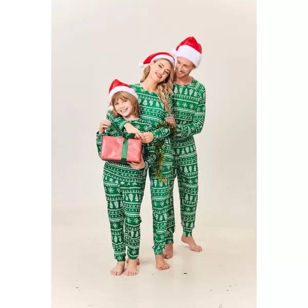 Ekouaer Matching Christmas Family Pajamas Sets Couples Xmas Holiday Pjs for Women Men Boys and GirlsKids Green Tree2