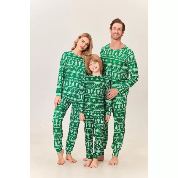 Ekouaer Matching Christmas Family Pajamas Sets Couples Xmas Holiday Pjs for Women Men Boys and GirlsKids Green Tree2