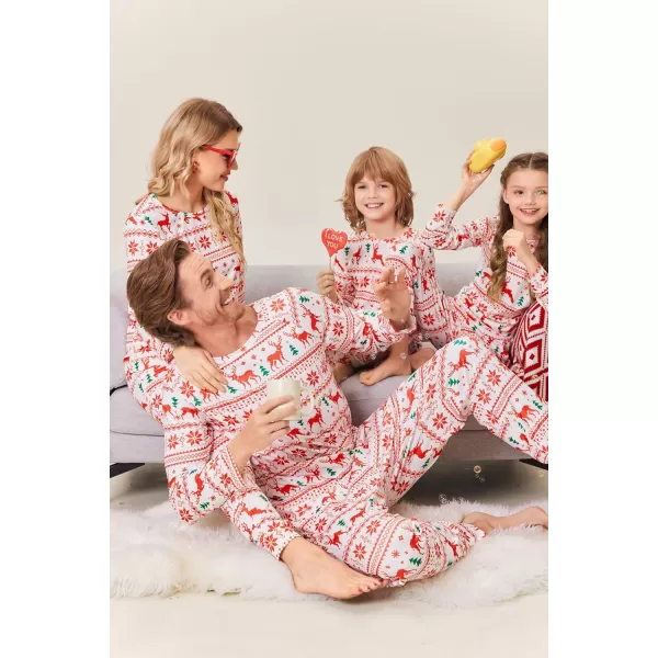 Ekouaer Matching Christmas Family Pajamas Sets Couples Xmas Holiday Pjs for Women Men Boys and GirlsKids Red Elk