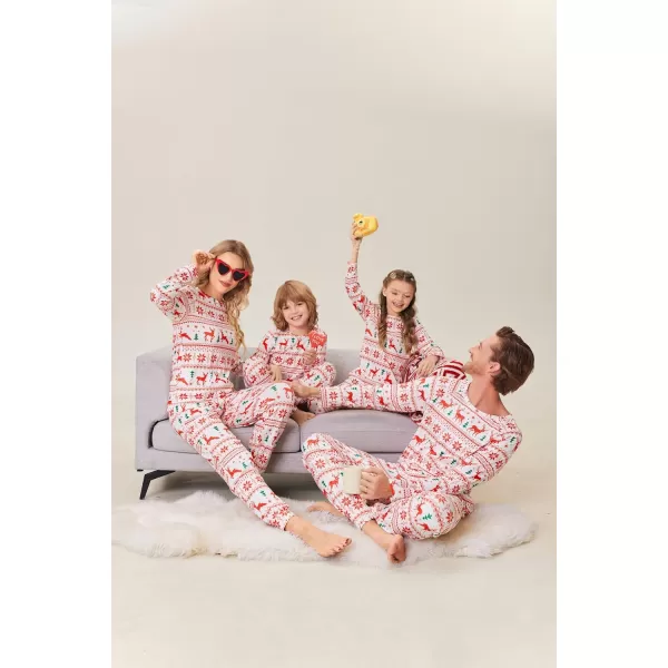 Ekouaer Matching Christmas Family Pajamas Sets Couples Xmas Holiday Pjs for Women Men Boys and GirlsKids Red Elk