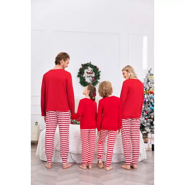 Ekouaer Matching Christmas Family Pajamas Sets Couples Xmas Holiday Pjs for Women Men Boys and GirlsKids Red Stripes