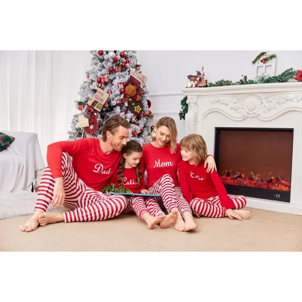 Ekouaer Matching Christmas Family Pajamas Sets Couples Xmas Holiday Pjs for Women Men Boys and GirlsKids Red Stripes