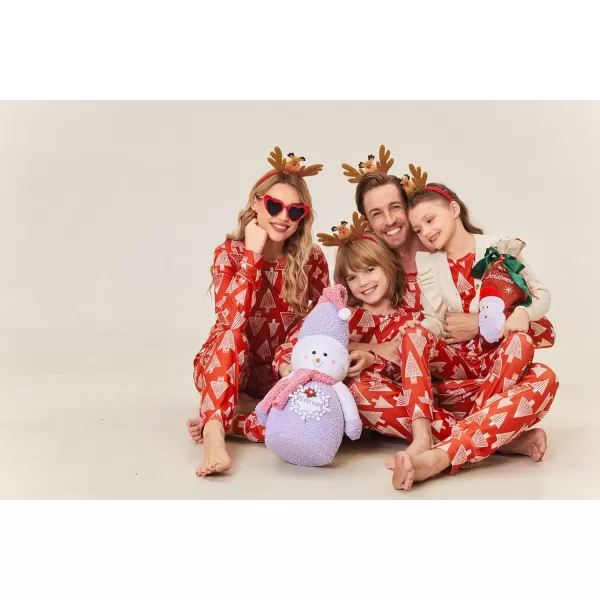 Ekouaer Matching Christmas Family Pajamas Sets Couples Xmas Holiday Pjs for Women Men Boys and GirlsKids Red Tree