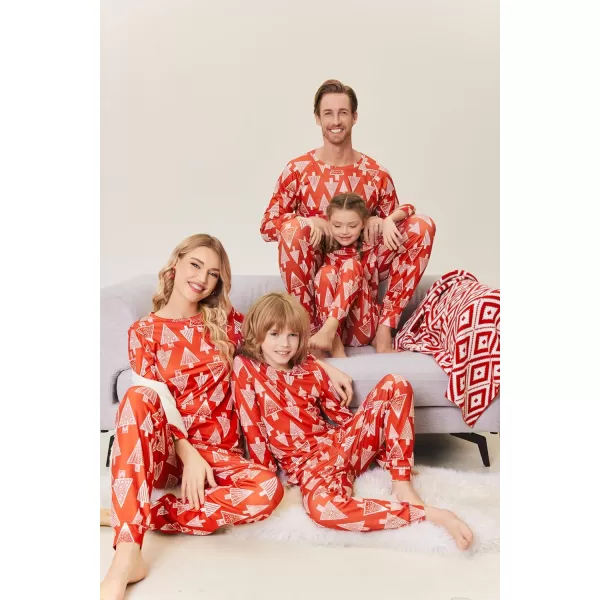 Ekouaer Matching Christmas Family Pajamas Sets Couples Xmas Holiday Pjs for Women Men Boys and GirlsKids Red Tree