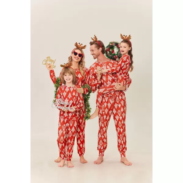 Ekouaer Matching Christmas Family Pajamas Sets Couples Xmas Holiday Pjs for Women Men Boys and GirlsKids Red Tree