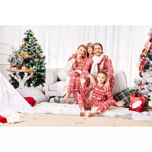 Ekouaer Matching Christmas Family Pajamas Sets Couples Xmas Holiday Pjs for Women Men Boys and GirlsKids Red Tree and Snow Flake