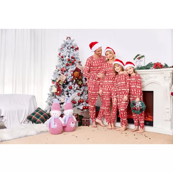 Ekouaer Matching Christmas Family Pajamas Sets Couples Xmas Holiday Pjs for Women Men Boys and GirlsKids Red Tree and Snow Flake