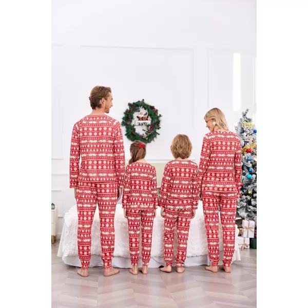 Ekouaer Matching Christmas Family Pajamas Sets Couples Xmas Holiday Pjs for Women Men Boys and GirlsKids Red Tree and Snow Flake