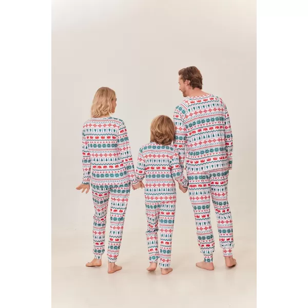 Ekouaer Matching Christmas Family Pajamas Sets Couples Xmas Holiday Pjs for Women Men Boys and GirlsKids White Tree and Bear