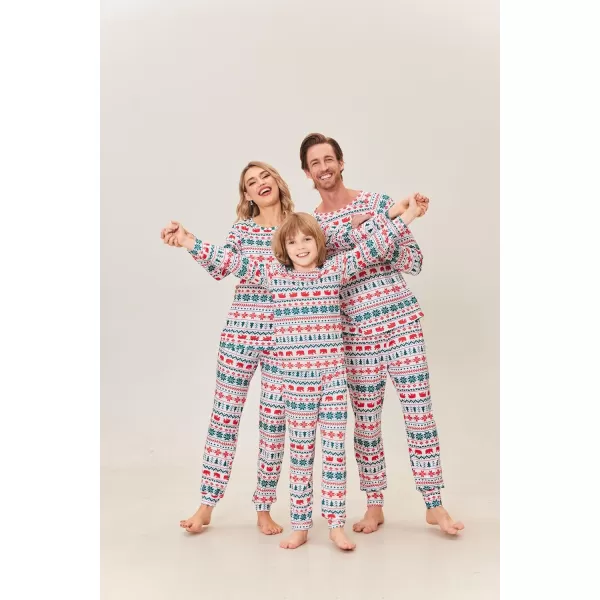 Ekouaer Matching Christmas Family Pajamas Sets Couples Xmas Holiday Pjs for Women Men Boys and GirlsKids White Tree and Bear