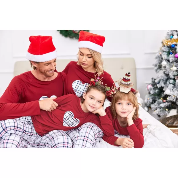 Ekouaer Matching Christmas Family Pajamas Sets Couples Xmas Holiday Pjs for Women Men Boys and GirlsKids Wine Plaid