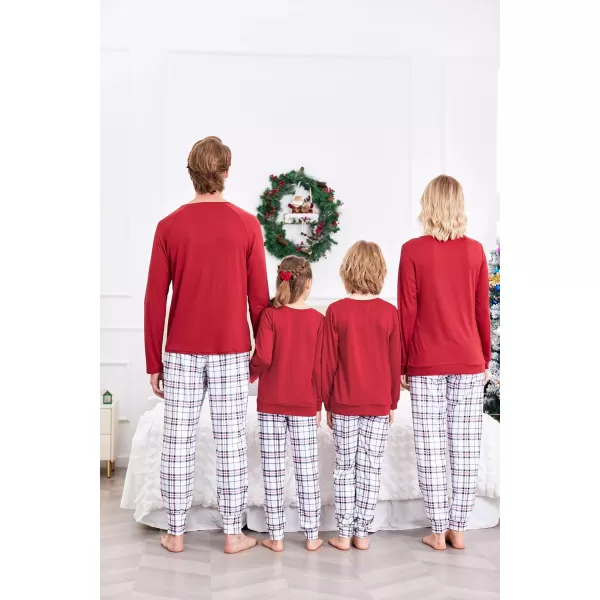 Ekouaer Matching Christmas Family Pajamas Sets Couples Xmas Holiday Pjs for Women Men Boys and GirlsKids Wine Plaid