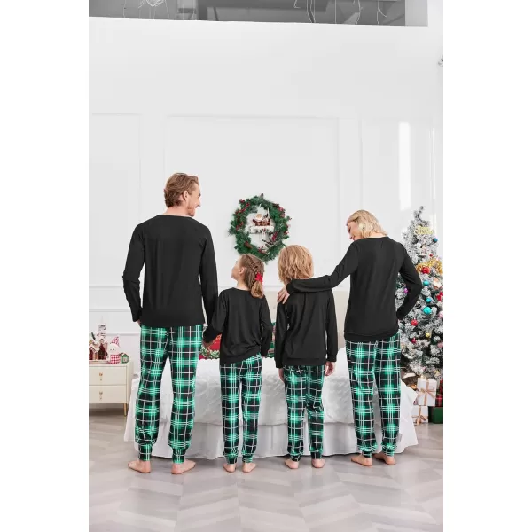 Ekouaer Matching Christmas Family Pajamas Sets Couples Xmas Holiday Pjs for Women Men Boys and GirlsWomen Green Plaidprint