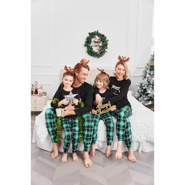 Ekouaer Matching Christmas Family Pajamas Sets Couples Xmas Holiday Pjs for Women Men Boys and GirlsWomen Green Plaidprint