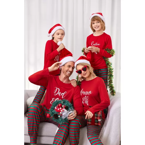 Ekouaer Matching Christmas Family Pajamas Sets Couples Xmas Holiday Pjs for Women Men Boys and GirlsWomen Red Green Stripes