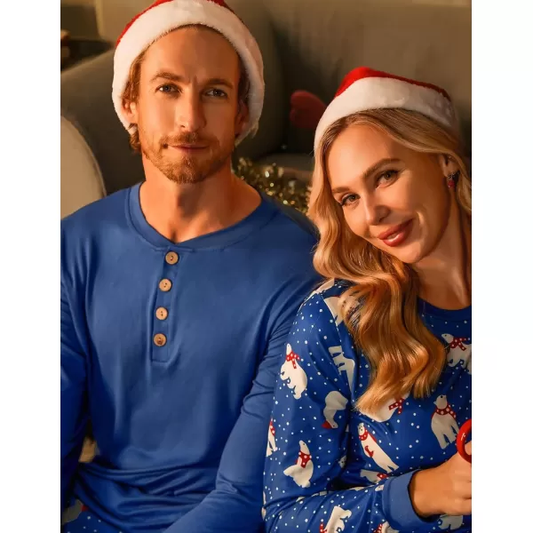 Ekouaer Matching Family Christmas Pajama Sets Womens Mens Kids Pjs Long Sleeve Sleepwear Holiday Lounge SetsKids Navypolar Bear