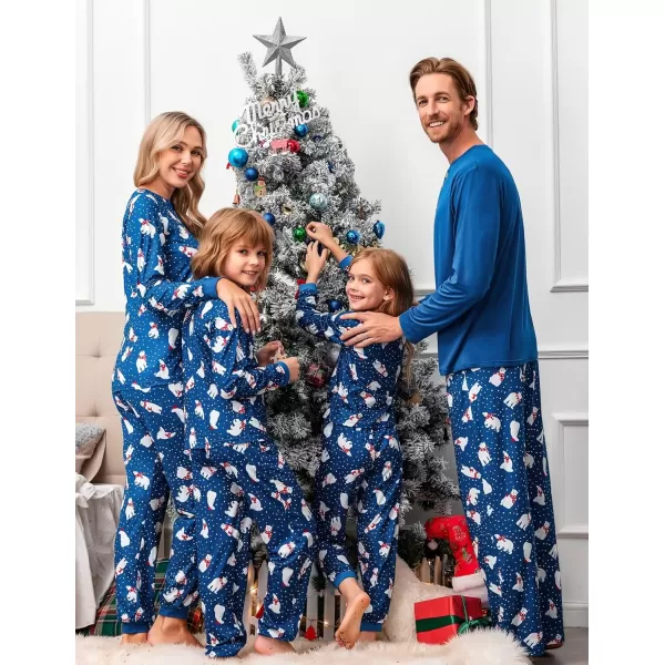 Ekouaer Matching Family Christmas Pajama Sets Womens Mens Kids Pjs Long Sleeve Sleepwear Holiday Lounge SetsKids Navypolar Bear