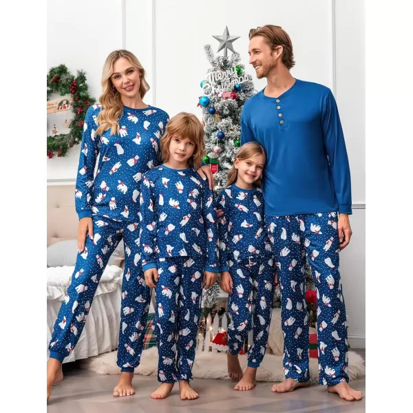 Ekouaer Matching Family Christmas Pajama Sets Womens Mens Kids Pjs Long Sleeve Sleepwear Holiday Lounge SetsKids Navypolar Bear