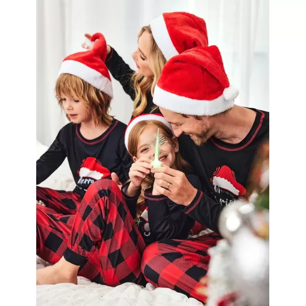 Ekouaer Matching Family Sets Christmas Pajamas Set Xmas PJS Sleepwear Soft Christmas Matching JammiesKids Christmas Hat Plaid