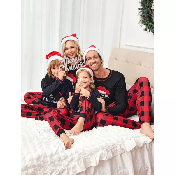 Ekouaer Matching Family Sets Christmas Pajamas Set Xmas PJS Sleepwear Soft Christmas Matching JammiesKids Christmas Hat Plaid