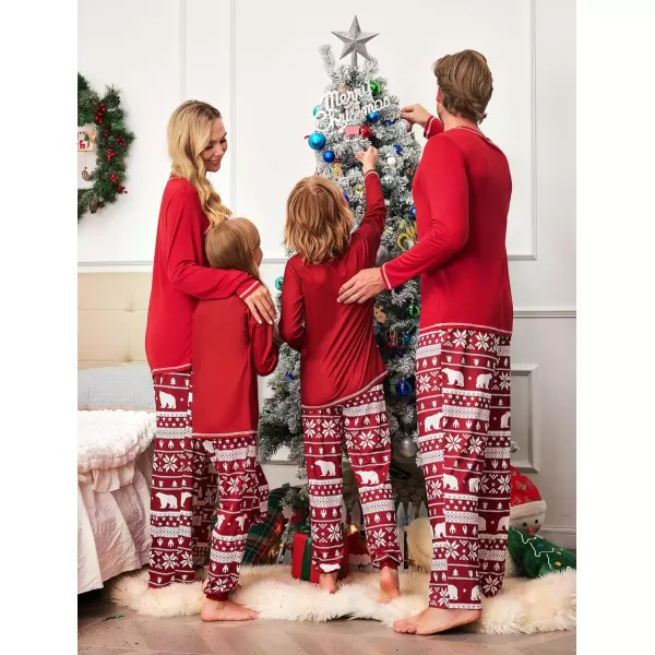 Ekouaer Matching Family Sets Christmas Pajamas Set Xmas PJS Sleepwear Soft Christmas Matching JammiesKids Red Santa Claus