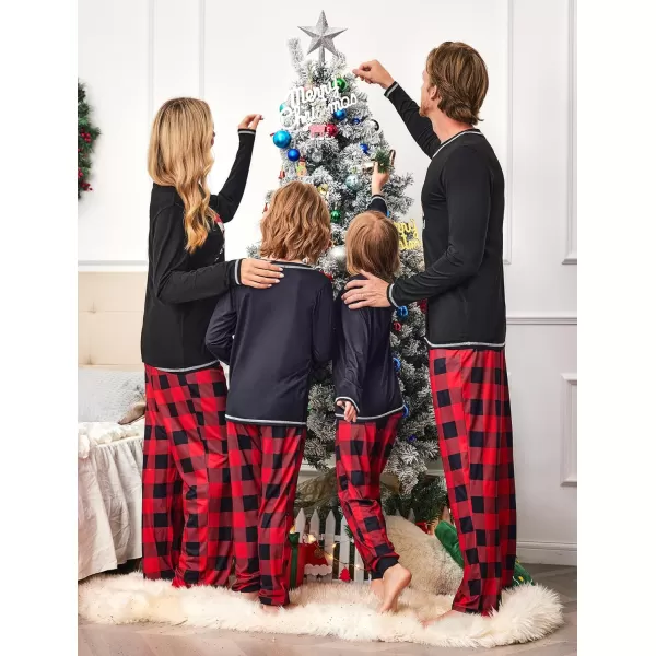 Ekouaer Matching Family Sets Christmas Pajamas Set Xmas PJS Sleepwear Soft Christmas Matching JammiesMen Christmas Hat Plaid