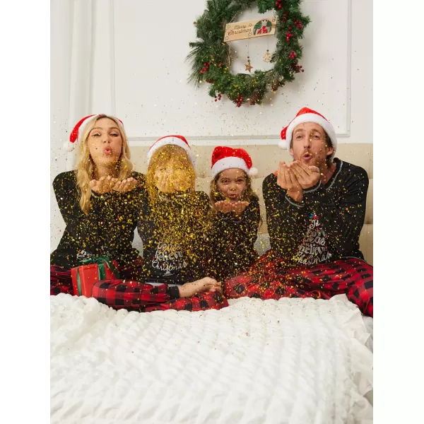 Ekouaer Matching Family Sets Christmas Pajamas Set Xmas PJS Sleepwear Soft Christmas Matching JammiesWomen Christmas Tree Plaid