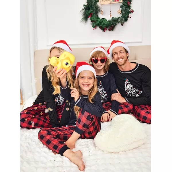 Ekouaer Matching Family Sets Christmas Pajamas Set Xmas PJS Sleepwear Soft Christmas Matching JammiesWomen Christmas Tree Plaid