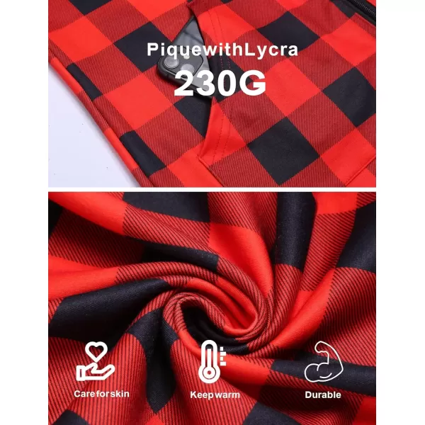 Ekouaer Matching Onesies for Couples Zipper Hooded Christmas Adult Onesie Pajamas with Pockets SXXLWomen Aredampblack Plaid