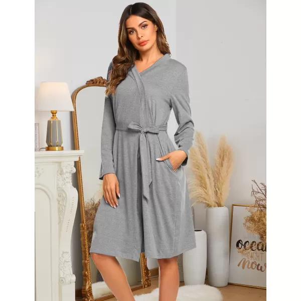 Ekouaer Maternity Robe Labor Delivery Nursing Gown Hospital Breastfeeding Dress BathrobesAlight Grey