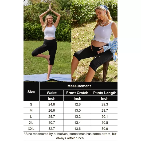 Ekouaer Maternity Shorts for Women Maternity Capris Yoga Pregnancy Short Pants Soft Joggers Lounge Bottoms SXXLA Black