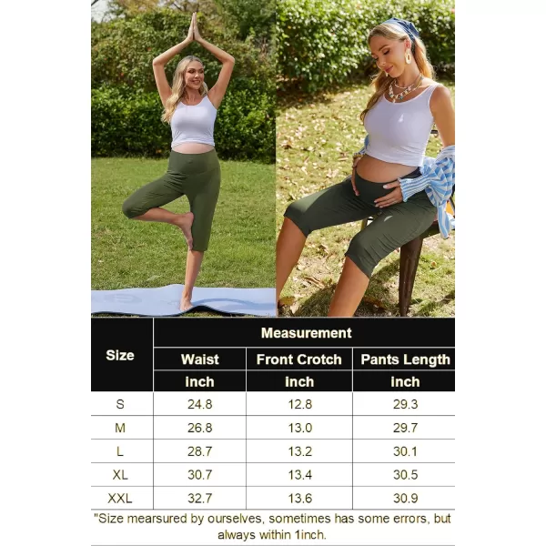 Ekouaer Maternity Shorts for Women Maternity Capris Yoga Pregnancy Short Pants Soft Joggers Lounge Bottoms SXXLArmy Green