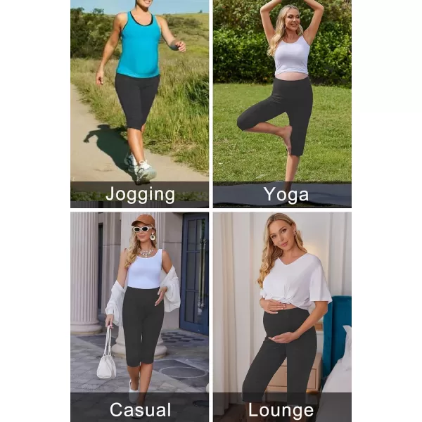 Ekouaer Maternity Shorts for Women Maternity Capris Yoga Pregnancy Short Pants Soft Joggers Lounge Bottoms SXXLDark Grey