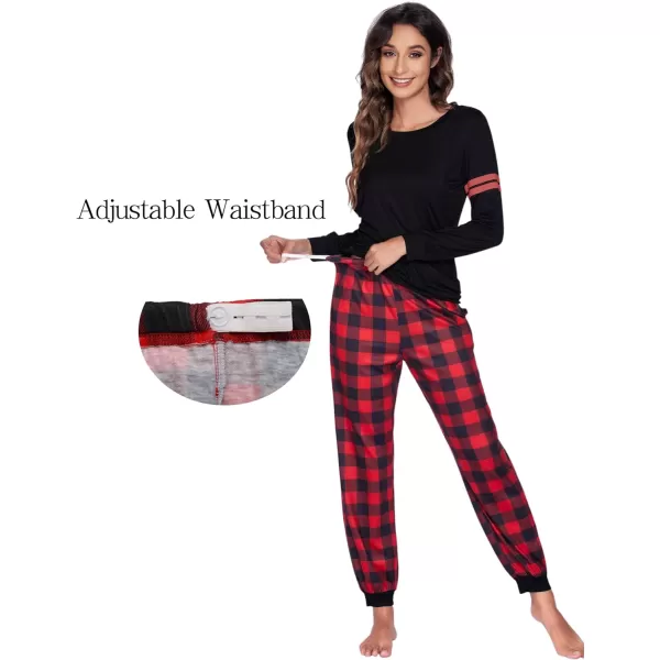 Ekouaer Materntiy amp Nursing Pajamas Sets Long Sleeve Breastfeeding Pajamas with Jogger Pants for HospitalRed Plaid