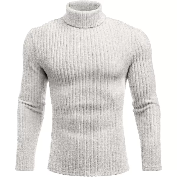 Ekouaer Men Turtleneck TShirts Long Sleeve Shirt Thermal Tops Lightweight Baselayer Ribbed Pullover Sweaters SXXLGrey