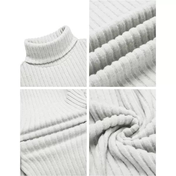 Ekouaer Men Turtleneck TShirts Long Sleeve Shirt Thermal Tops Lightweight Baselayer Ribbed Pullover Sweaters SXXLGrey