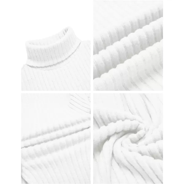 Ekouaer Men Turtleneck TShirts Long Sleeve Shirt Thermal Tops Lightweight Baselayer Ribbed Pullover Sweaters SXXLWhite