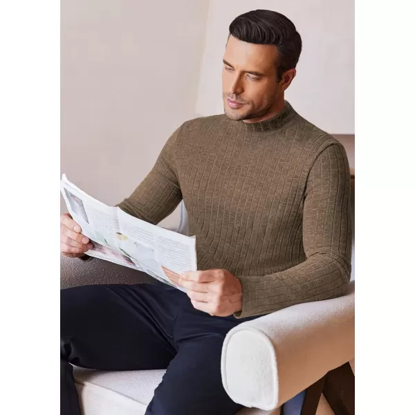 Ekouaer Mens Mock Turtleneck Shirts Long Sleeve Underwear Tops Fleece Ribbed Knit Pullover Sweater Basic Thermal SweatshirtsGreen Gray
