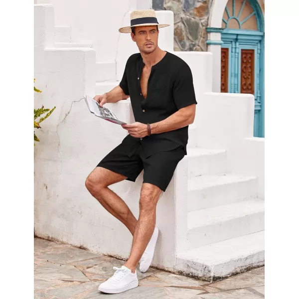 Ekouaer Mens Pajama Sets Short Sleeve Beach Lounge Wear Button Front Pj Shirts Shorts Set with Pocket Summer BlackEkouaer Mens Pajama Sets Short Sleeve Beach Lounge Wear Button Front Pj Shirts Shorts Set with Pocket Summer Black