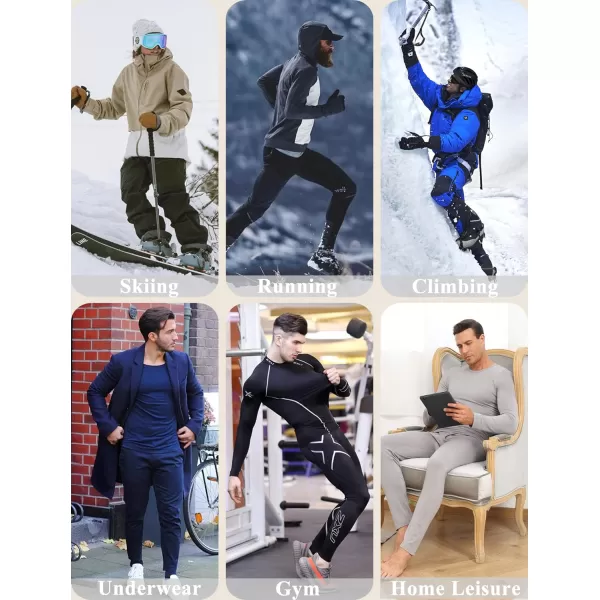 Ekouaer Mens Thermal Underwear Stretchy Long Johns Set Micro Fleece Warm Base Layer 2 Piece Basic Top amp Bottom SuitS3XLDeep Grey