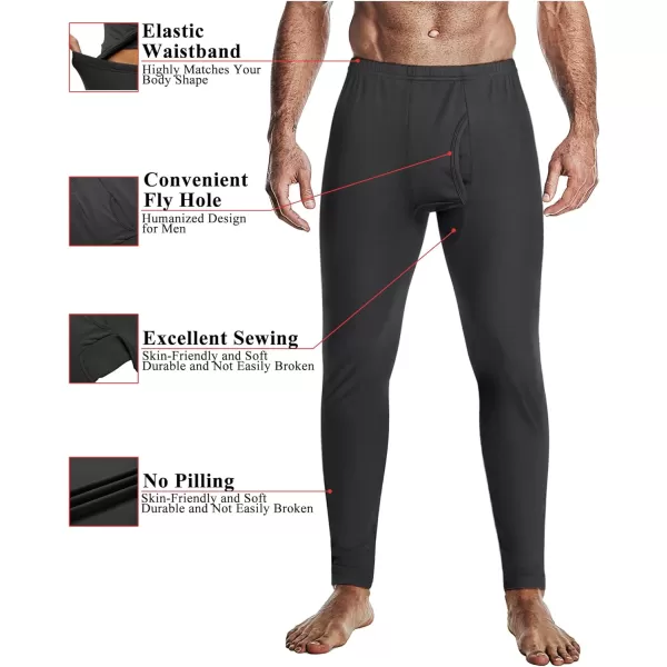 Ekouaer Mens Thermal Underwear Stretchy Long Johns Set Micro Fleece Warm Base Layer 2 Piece Basic Top amp Bottom SuitS3XLDeep Grey