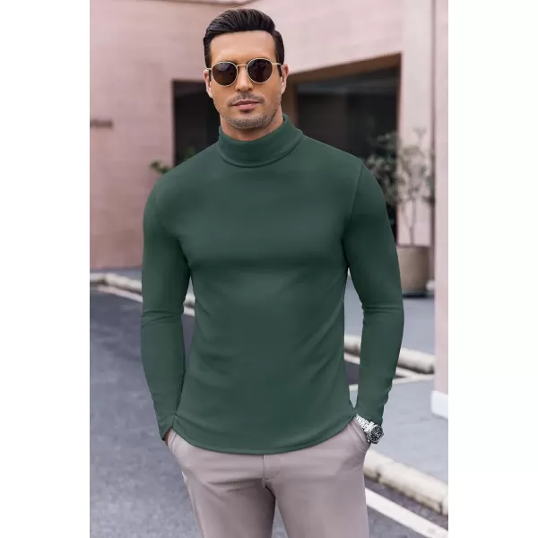 Ekouaer Mens Turtleneck Long Sleeve Turtle Neck Shirts Basic Lightweight Undershirt Thermal Pullover Sweater SXXLGreen